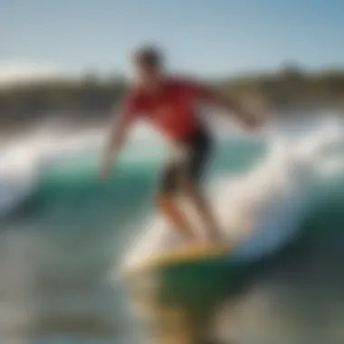 Boogie boards in action on vibrant waves