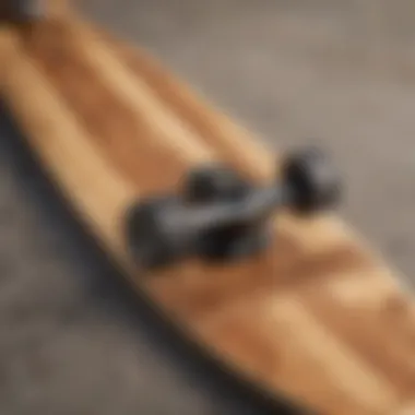 Artistry in Longboard Design Close-up of a longboard deck showcasing its unique design and craftsmanship