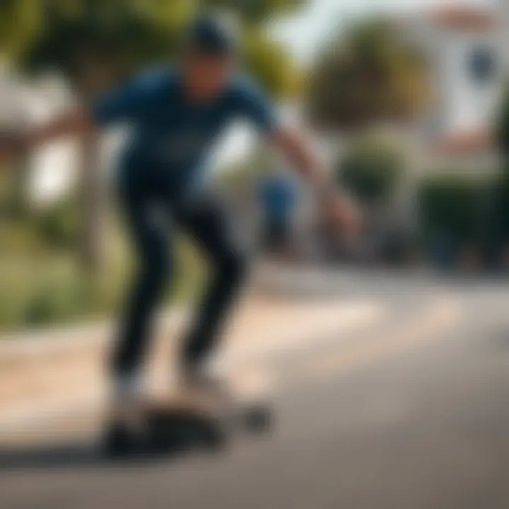 A seasoned rider demonstrating advanced cruising techniques on a longboard