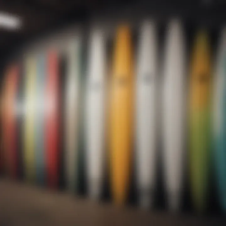 A collection of top foamie surfboard brands lined up