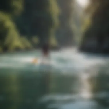 Thrilling River Paddling Experience User enjoying a river paddleboard experience