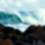 Majestic waves crashing against the rocky shore of Maui