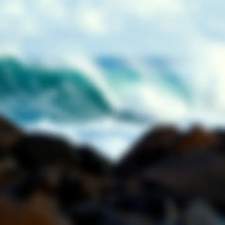 The Power of Maui's Waves Majestic waves crashing against the rocky shore of Maui