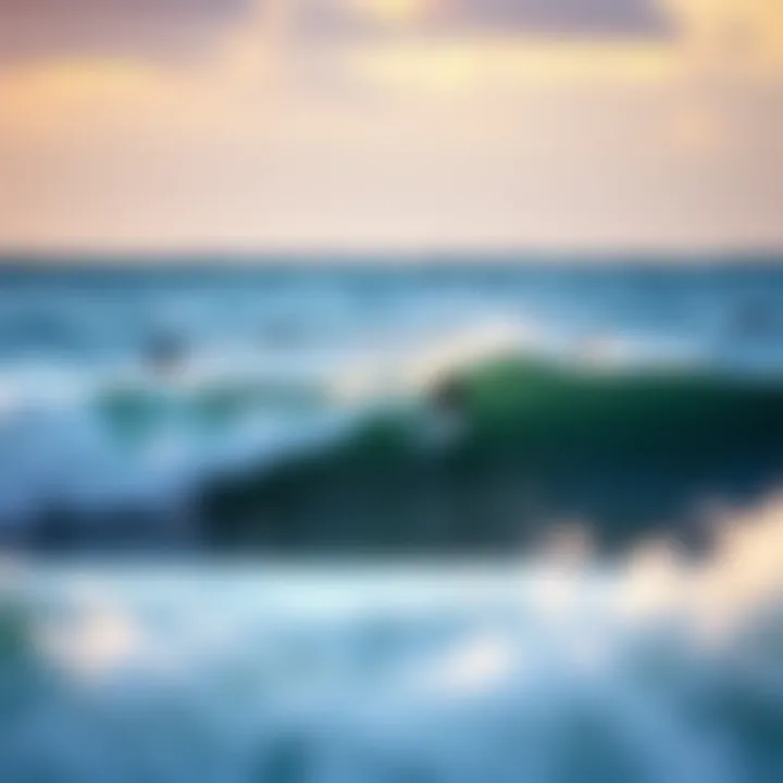 Dawn of a New Surf Day Surfers catching the perfect wave at sunrise