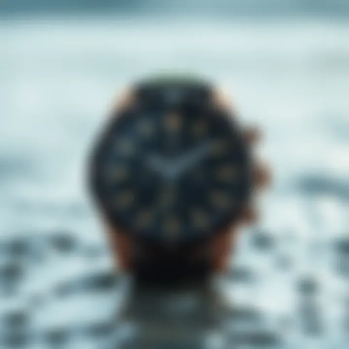 High-tech surf watch showcasing tide tracking feature