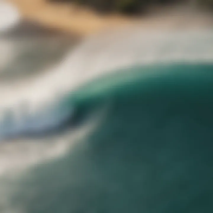 Aerial shot of the famous North Shore surf break