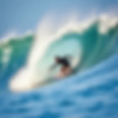 Surfer navigating a challenging reef break in Panama