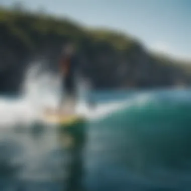 Sustainable Practices in Water Sports A serene ocean landscape emphasizing eco-friendly water sports and sustainability