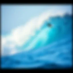 Dynamic surf action shot capturing the essence of wave riding