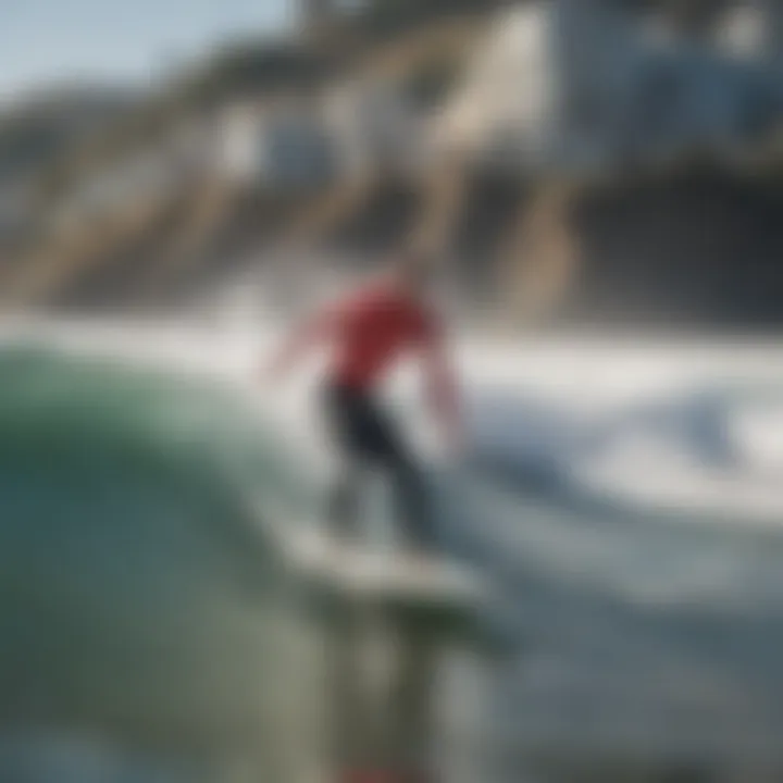 A vibrant local surf community gathering on a sunny day