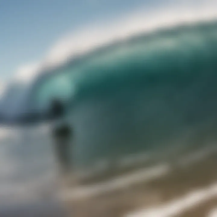 A surfer carving through a wave at Ocean Beach