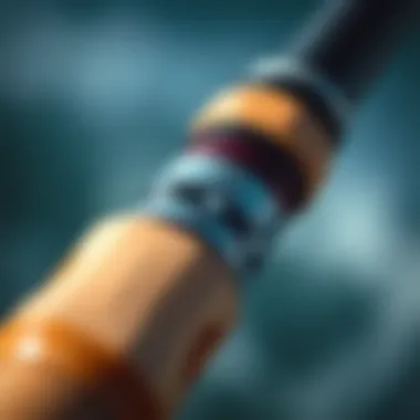 Close-up of the rod's intricate design and material texture