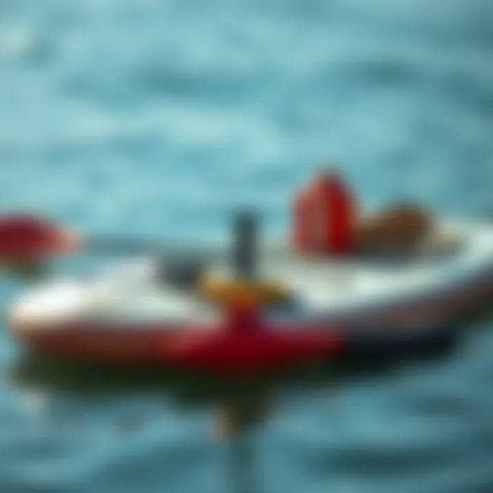 A well-maintained paddle board with essential accessories displayed, emphasizing care and preparation