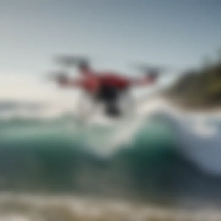 Close-up of a specialized drone designed for surfing