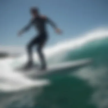 Rider maneuvering a hydrofoil board