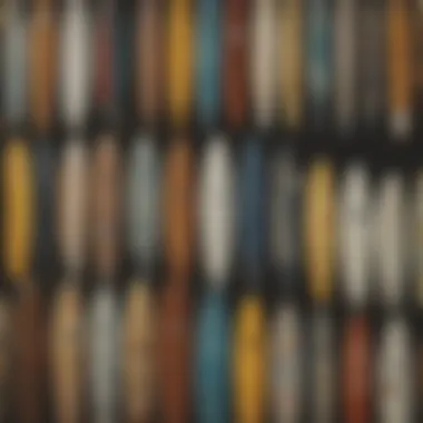 Diversity of Surfboard Culture A collage of different surfboards representing the diversity of surfboard culture.