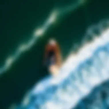 Aerial View of a San Diego Surf Spot An aerial shot of a famous surf spot in San Diego, highlighting the ocean's wave patterns