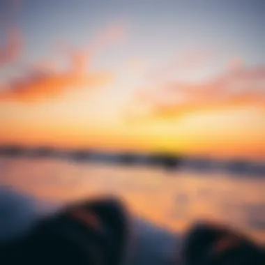 Surfers at Sunset in San Diego A breathtaking view of surfers riding the waves at sunset in San Diego