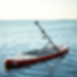 Folding SUP board by the water