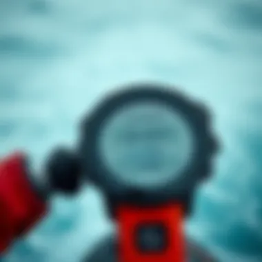 User Interface of Garmin Instinct Surf User interface of the Garmin Instinct Surf displaying surf metrics