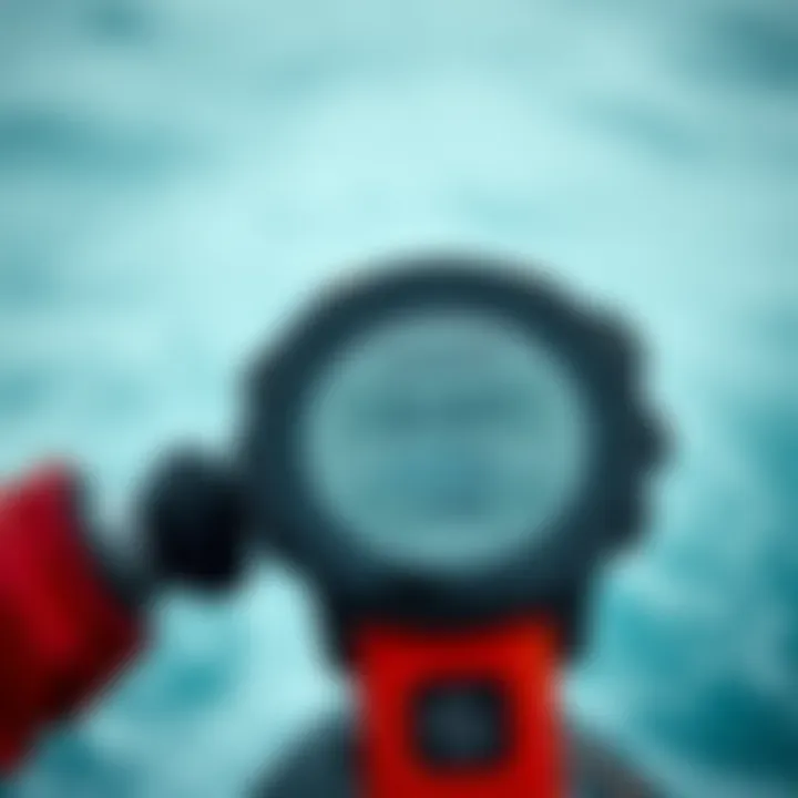 User Interface of Garmin Instinct Surf User interface of the Garmin Instinct Surf displaying surf metrics