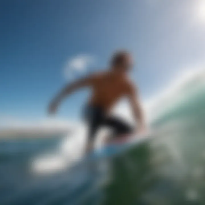 Action shot of a surfer using the GoPro Bite Mount