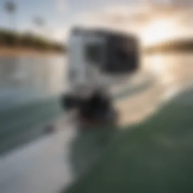 Close-up view of GoPro Bite Mount attached to a surfboard