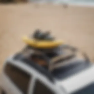 Durable Roof Strap for Surfboards Durable surfboard roof strap in action on a vehicle