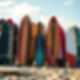 Different types of skim boards showcasing various designs and sizes