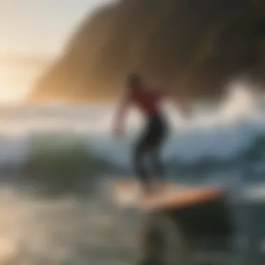 Surf Culture Reimagined: A New Era of Wave Riding A serene beach setting showcasing multiple motor powered surfboards