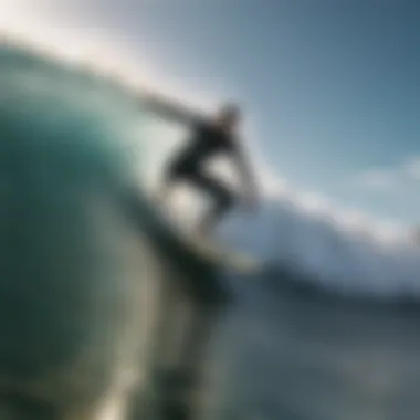 A surfer executing a skillful maneuver on a wave