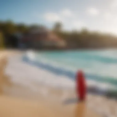 The vibrant atmosphere of the Redweek Aruba Surf Club during a sunny day