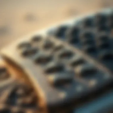 Close-up of various materials used in stomp pads