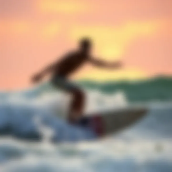 Liberating Surfing Adventure Surfer enjoying the freedom of a self surfing board