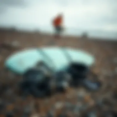 Essential Surfing Gear for Iceland's Unique Conditions Essential surfing gear laid out on a rocky beach in Iceland