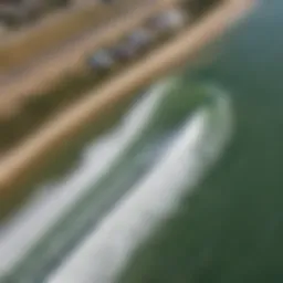 Aerial view of the surf park showcasing the innovative wave technology