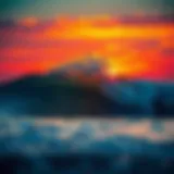 A serene ocean wave curling under a vibrant sunset