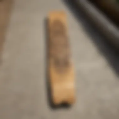Design Features of Top Mount Longboard Deck Detailed view of a top mount longboard deck showcasing its unique design features
