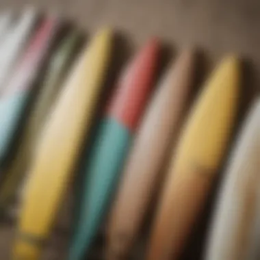 Urethane Hardness in Surfboards High-resolution surfboard showcasing different urethane hardness levels