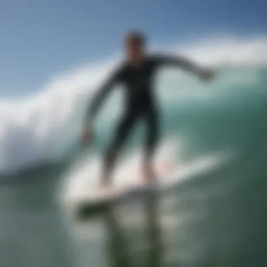 Performance Impact of Urethane Hardness Surfing action shot emphasizing the impact of board material on performance