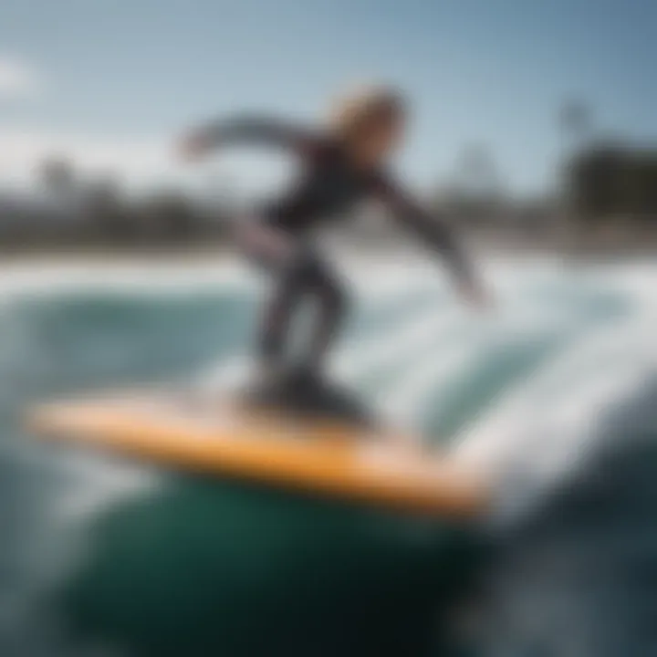 Close-up of water jet surfboard technology