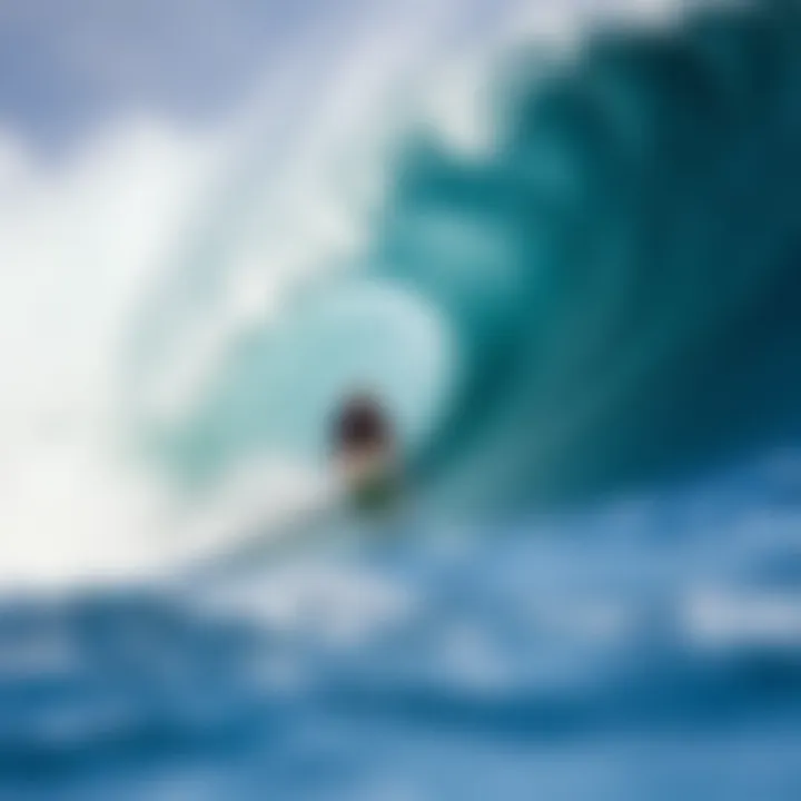 The Thrill of Surfing A surfer riding a powerful wave, embodying the thrill of surfing in Salina Cruz.