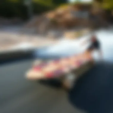 Esk8 Longboard in Motion Dynamic shot of an esk8 longboard in action