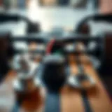 Close-up of esk8 longboard components