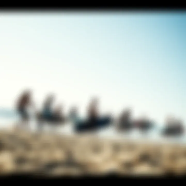 Foil Boarding Community Group of foil boarders enjoying a sunny day at the beach