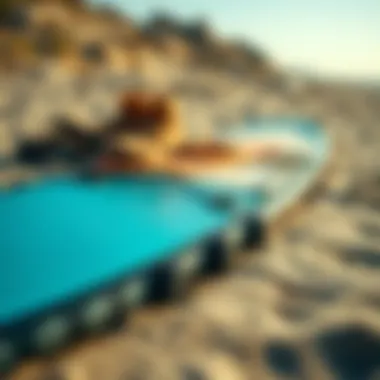 Essential Foil Boarding Gear Foil boarding gear laid out on the sand