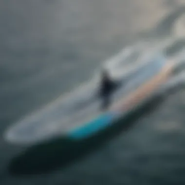 Innovative Hydrofoil Design A detailed view of a hydrofoil surfboard showcasing its unique design and structure