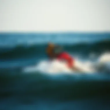 Dynamic Jet Board Riding in Action Dynamic jet board rider carving through the waves