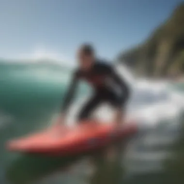 Competitive Spirit: Showcasing Bodyboarding Talent A vibrant bodyboarding competition showcasing expert maneuvers