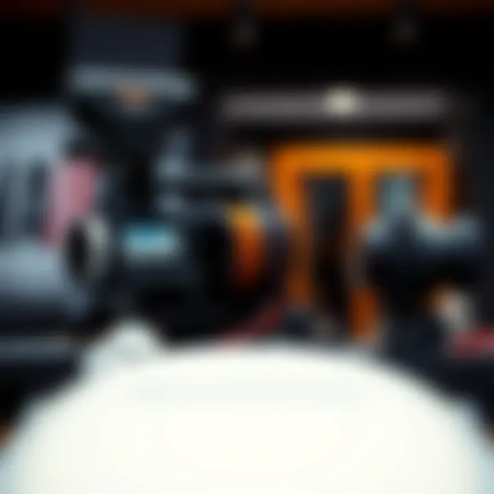 A close-up of advanced camera equipment used in surf photography.